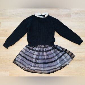 Mayoral Girls Two-Piece Black Sweater Tulle Dress